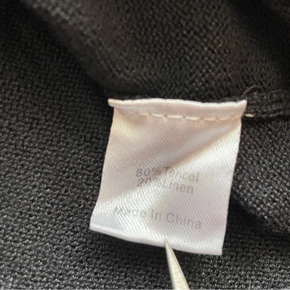 Tuckernuck Black Clayton Knit Polo M/L Collared Linen Tencel Button Down Preppy - Picture 7 of 10